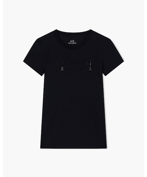 A|X アルマーニ エクスチェンジ】ストーンロゴ 半袖クルーネック