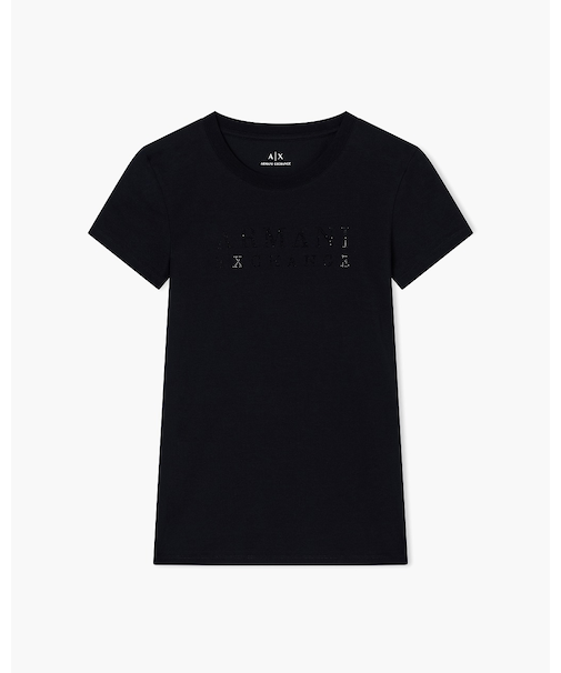 【A|X アルマーニ エクスチェンジ】ストーンロゴ 半袖クルーネックTシャツ