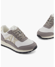 【A|X アルマーニ エクスチェンジ】AXロゴ ミックスマテリアル レースアップスニーカー