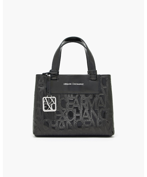 【A|X アルマーニ エクスチェンジ】オールオーバーエンボスロゴ ミニハンドバッグ