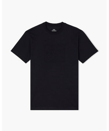 【A|X アルマーニ エクスチェンジ】エンボススクエアロゴ 半袖クルーネックTシャツ/REGULAR