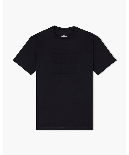 【A|X アルマーニ エクスチェンジ】エンボススクエアロゴ 半袖クルーネックTシャツ/REGULAR