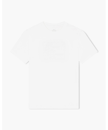 【A|X アルマーニ エクスチェンジ】エンボススクエアロゴ 半袖クルーネックTシャツ/REGULAR