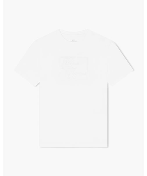 【A|X アルマーニ エクスチェンジ】エンボススクエアロゴ 半袖クルーネックTシャツ/REGULAR