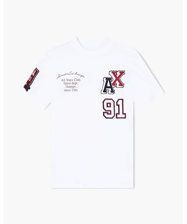 【A|X アルマーニ エクスチェンジ】パッチデザイン 半袖クルーネックTシャツ