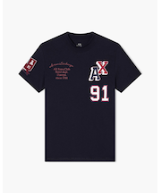 【A|X アルマーニ エクスチェンジ】パッチデザイン 半袖クルーネックTシャツ