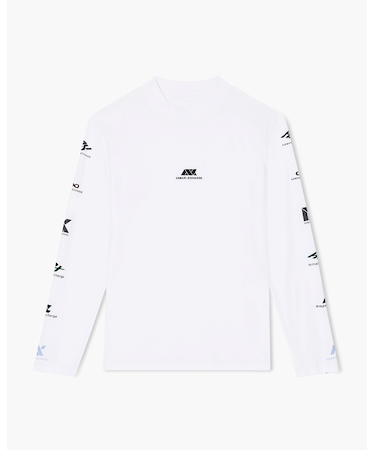 【A|X アルマーニ エクスチェンジ】ランダムロゴ 長袖クルーネックTシャツ