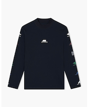 【A|X アルマーニ エクスチェンジ】ランダムロゴ 長袖クルーネックTシャツ