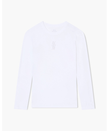 【A|X アルマーニ エクスチェンジ】ストーンロゴ 長袖クルーネックTシャツ