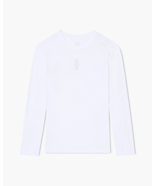 【A|X アルマーニ エクスチェンジ】ストーンロゴ 長袖クルーネックTシャツ