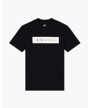 【A|X アルマーニ エクスチェンジ】スクエアロゴ 半袖クルーネックTシャツ