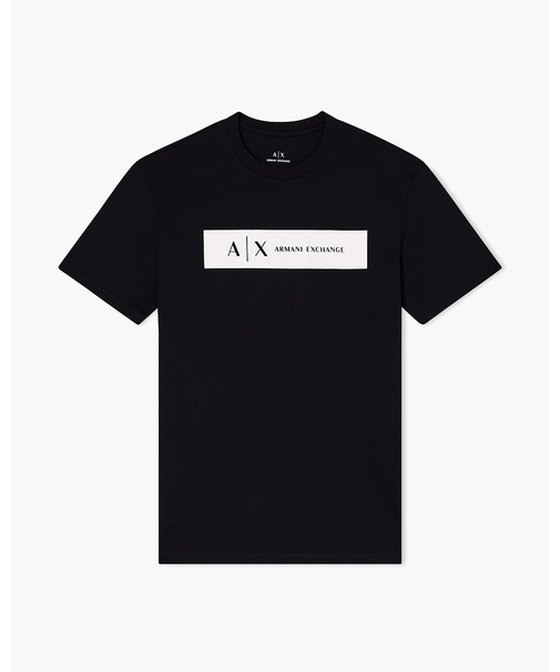 【A|X アルマーニ エクスチェンジ】スクエアロゴ 半袖クルーネックTシャツ