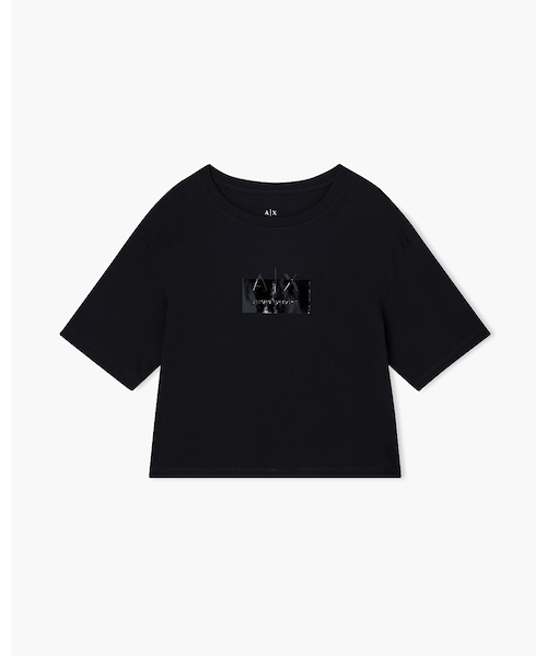 A|X アルマーニ エクスチェンジ】AXロゴ クロップド 半袖クルー