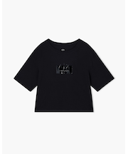 【A|X アルマーニ エクスチェンジ】AXロゴ クロップド 半袖クルーネックTシャツ