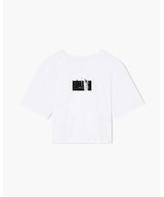 【A|X アルマーニ エクスチェンジ】AXロゴ クロップド 半袖クルーネックTシャツ