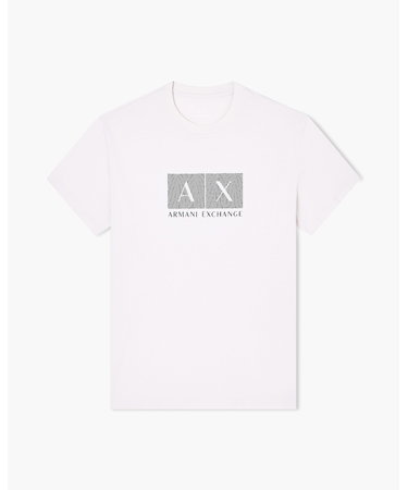 【A|X アルマーニ エクスチェンジ】エンブロイダードボックスロゴ 半袖クルーネックTシャツ/REGULAR