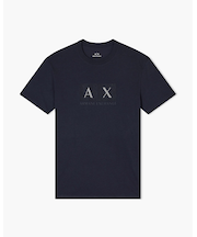 【A|X アルマーニ エクスチェンジ】エンブロイダードボックスロゴ 半袖クルーネックTシャツ/REGULAR