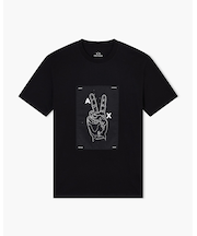 【A|X アルマーニ エクスチェンジ】ピースデザイン 半袖クルーネックTシャツ/REGULAR