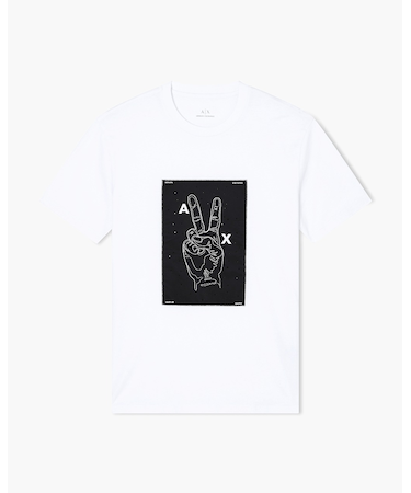 【A|X アルマーニ エクスチェンジ】ピースデザイン 半袖クルーネックTシャツ/REGULAR