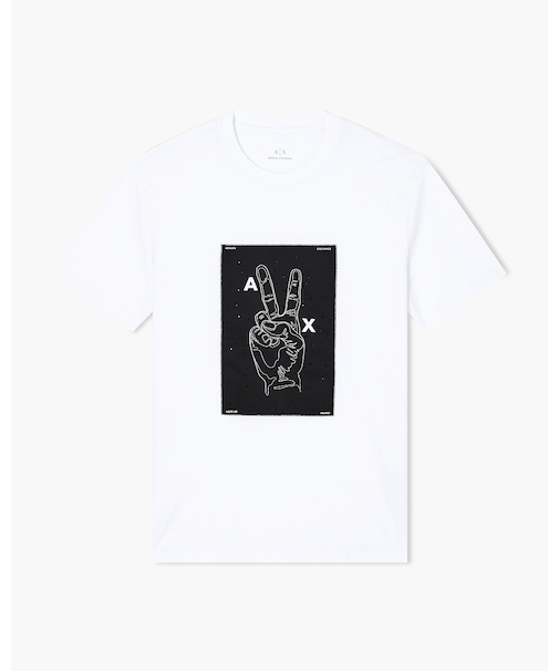 【A|X アルマーニ エクスチェンジ】ピースデザイン 半袖クルーネックTシャツ/REGULAR