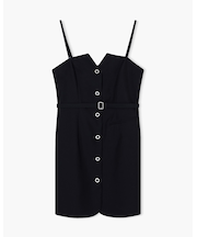 【A|X アルマーニ エクスチェンジ】フロントボタン スリーブレスベルテッドドレス