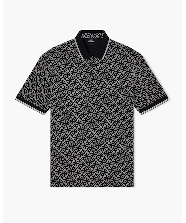 【A|X アルマーニ エクスチェンジ】オールオーバージャカードロゴ 半袖ポロシャツ/REGULAR