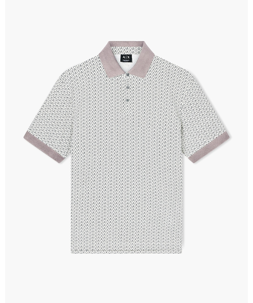 A|X アルマーニ エクスチェンジ】オールオーバーロゴ 半袖ポロシャツ