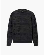 【A|X アルマーニ エクスチェンジ】オールオーバージャカードカモフラージュ コットンニットプルオーバー