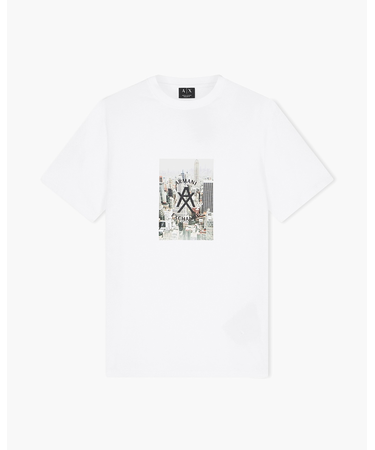 【A|X アルマーニ エクスチェンジ】AXロゴ プリント 半袖クルーネックTシャツ
