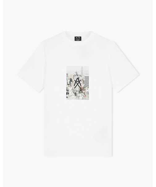 【A|X アルマーニ エクスチェンジ】AXロゴ プリント 半袖クルーネックTシャツ