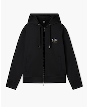 【A|X アルマーニ エクスチェンジ】AXロゴパッチ ジップアップフーデッドスウェットシャツ