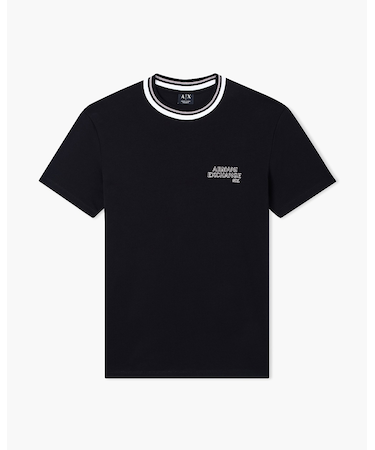 【A|X アルマーニ エクスチェンジ】AXロゴ リブドネック 半袖Tシャツ
