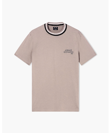 【A|X アルマーニ エクスチェンジ】AXロゴ リブドネック 半袖Tシャツ