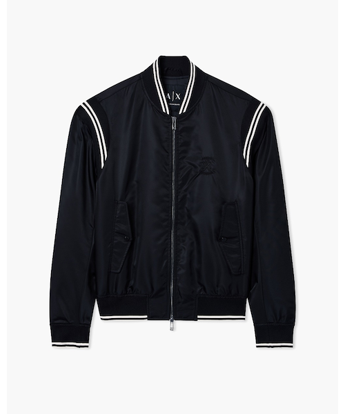 A|X アルマーニ エクスチェンジ】AXロゴ シャイニーボンバージャケット