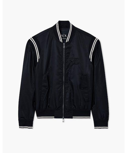 【A|X アルマーニ エクスチェンジ】AXロゴ シャイニーボンバージャケット