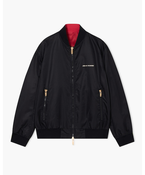 【A|X アルマーニ エクスチェンジ】AXロゴ ホースデザイン リバーシブル ボンバージャケット
