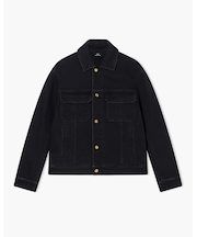 【A|X アルマーニ エクスチェンジ】ゴールドロゴパッチ ブラックデニムジャケット