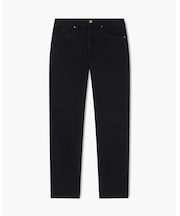 【A|X アルマーニ エクスチェンジ】ゴールドロゴパッチ スリムフィット ブラックデニムパンツ