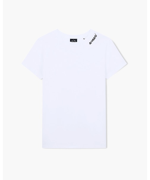 【A|X アルマーニ エクスチェンジ】エンブロイダリーロゴ 半袖クルーネックTシャツ