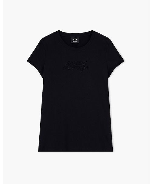 【A|X アルマーニ エクスチェンジ】スタッツロゴ  半袖クルーネックTシャツ