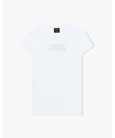 【A|X アルマーニ エクスチェンジ】スタッツロゴ 半袖クルーネックTシャツ