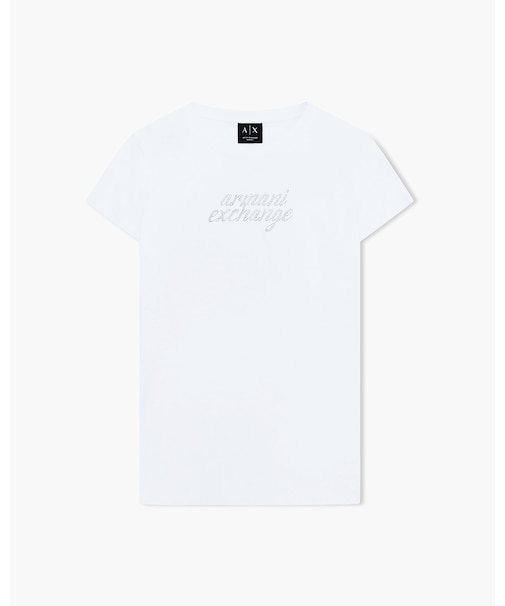 【A|X アルマーニ エクスチェンジ】スタッツロゴ 半袖クルーネックTシャツ
