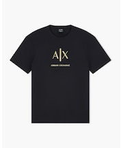 【A|X アルマーニ エクスチェンジ】刺繍ロゴ スリムフィット 半袖クルーネックTシャツ