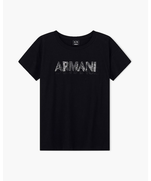【A|X アルマーニ エクスチェンジ】ブリングAXロゴ 半袖クルーネックTシャツ