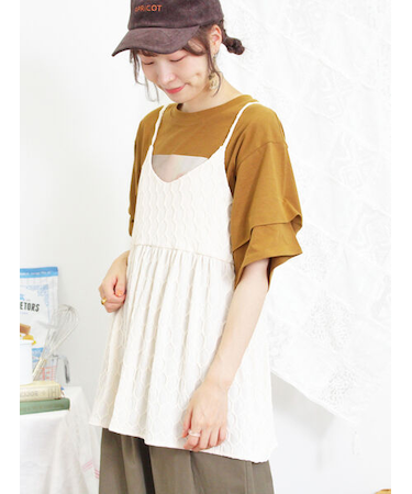 カットジャカードキャミチュニック