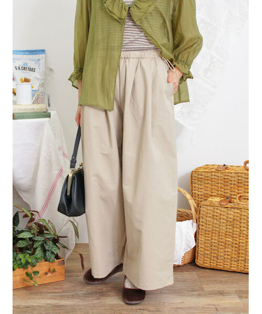 ドローコードデザインワイドパンツ