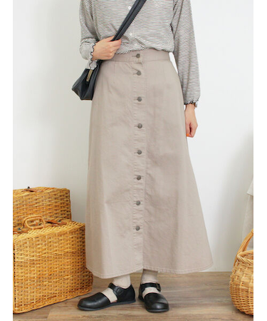 【Sサイズ WEB限定】フロント釦フレアデニムスカート