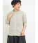 ワンポイント刺繍シアーボーダーカーディガン