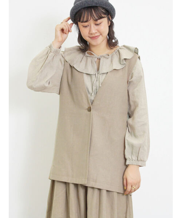 綿麻ミドル丈ベスト