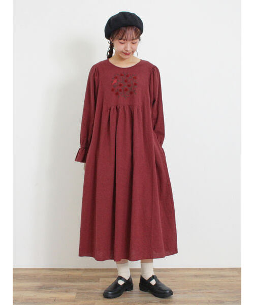 新品　SM2×マカベアリス　果物柄刺繍ワンピース　М マカベアリス×Samansa Mos2】【S/Mサイズ】果物柄刺繍ワンピ｜サマンサ